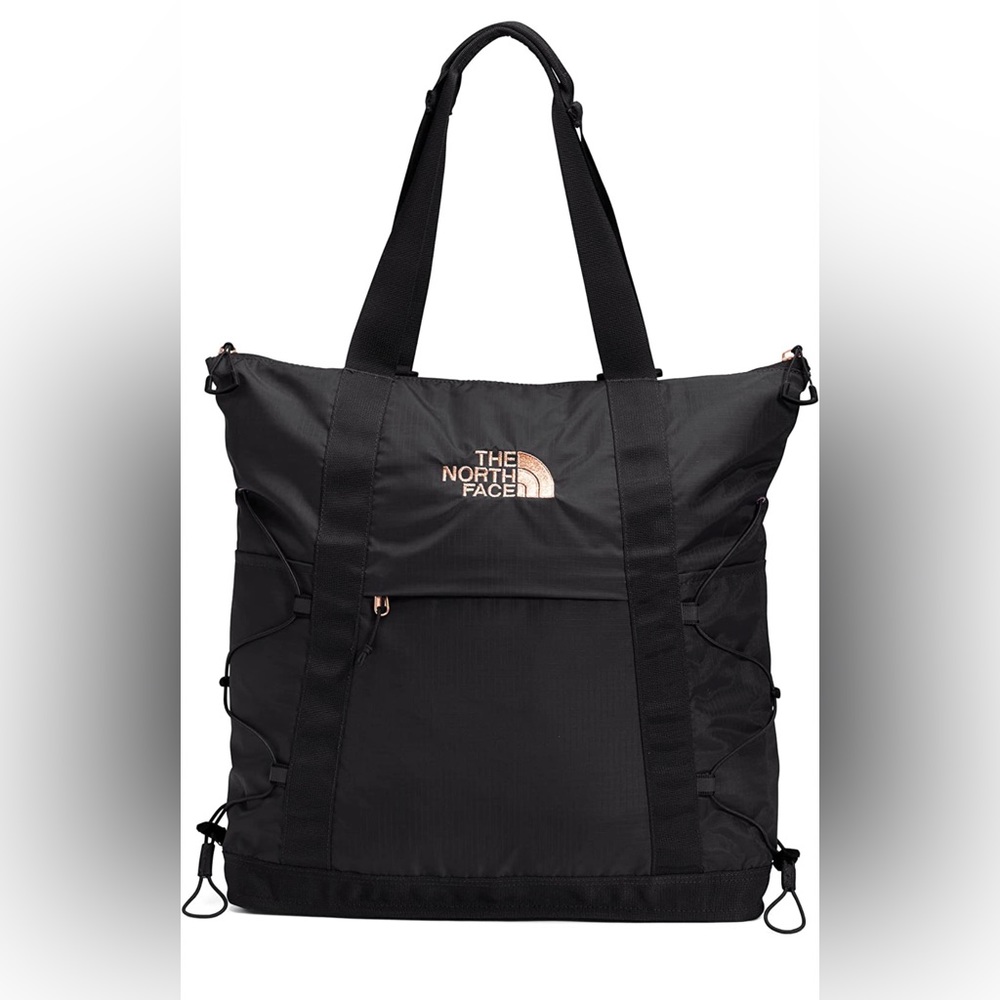 The North Face Borealis Laptop Tote Backpack, Black Heather/Burnt Coral Metallic